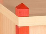 red  - Combined one-door cupboard MIKI TOP with 4 shelves
