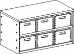 Cupboard MIKI PLUS without plinth and with 1 shelf and 6 drawers