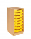 Cupboard with plint and 8 plastic drawers