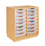 Cupboard with 16 plastic drawers