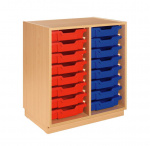 Cupboard with 16 plastic drawers