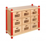Cupboard MIKI TOP with 2 shelves and 9 drawers