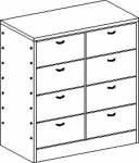 Cupboard MIKI PLUS with plinth and 8 drawers