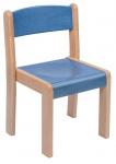 Stackable chair TIM with stained seat and back