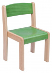Stackable chair TIM with stained seat and back