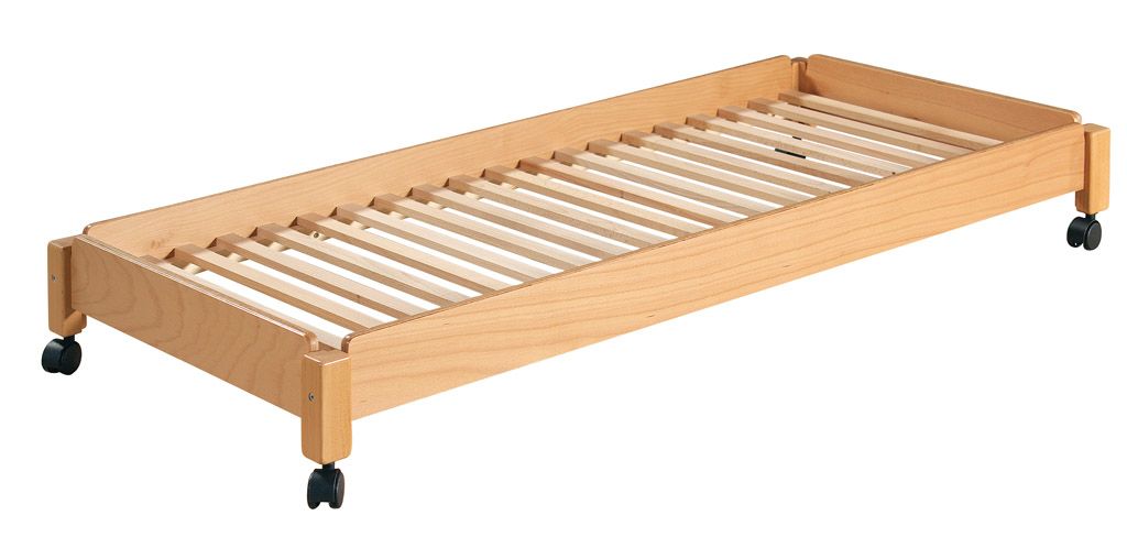 Stackable bed 120x60 cm with wheels