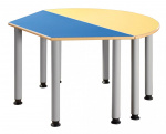 Height-adjustable tables with metal legs
