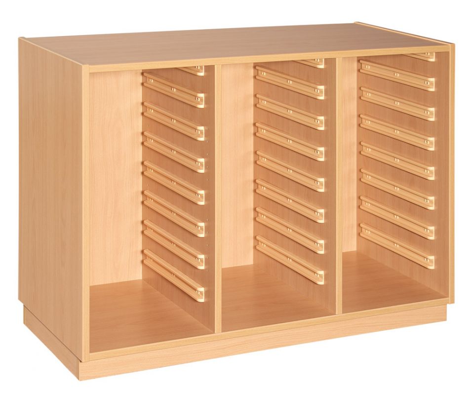 Cupboard with plint for 3x8 plastic drawers