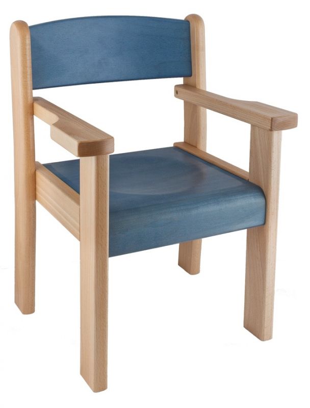Chair with armrests TIM II, coloured seat and back