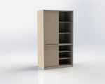 Cabinet with shelves and 4 sliding doors