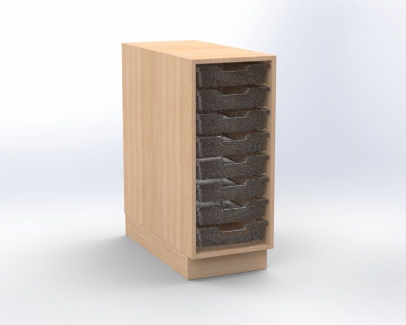 Cabinet for 8 plastic trays, width 36 cm