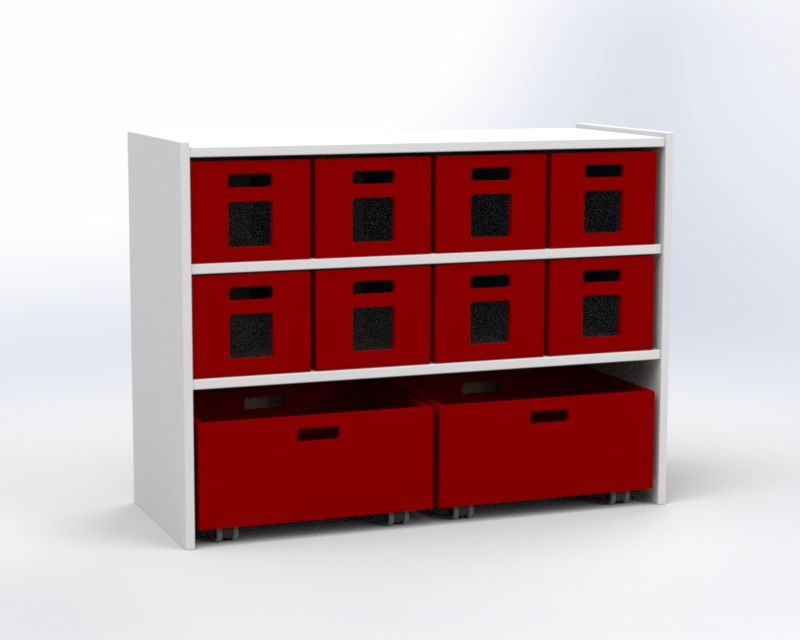 Cupboard with 1 shelf and 10 drawers