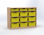 Cupboard with 3 shelves and 12 drawers