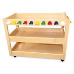 Massive beech trolley with double hooks for 28 children