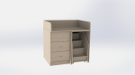 Batching cupboard with 3 drawers and staircase