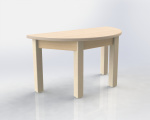 Halfround table 80 x 40 cm with formica table top