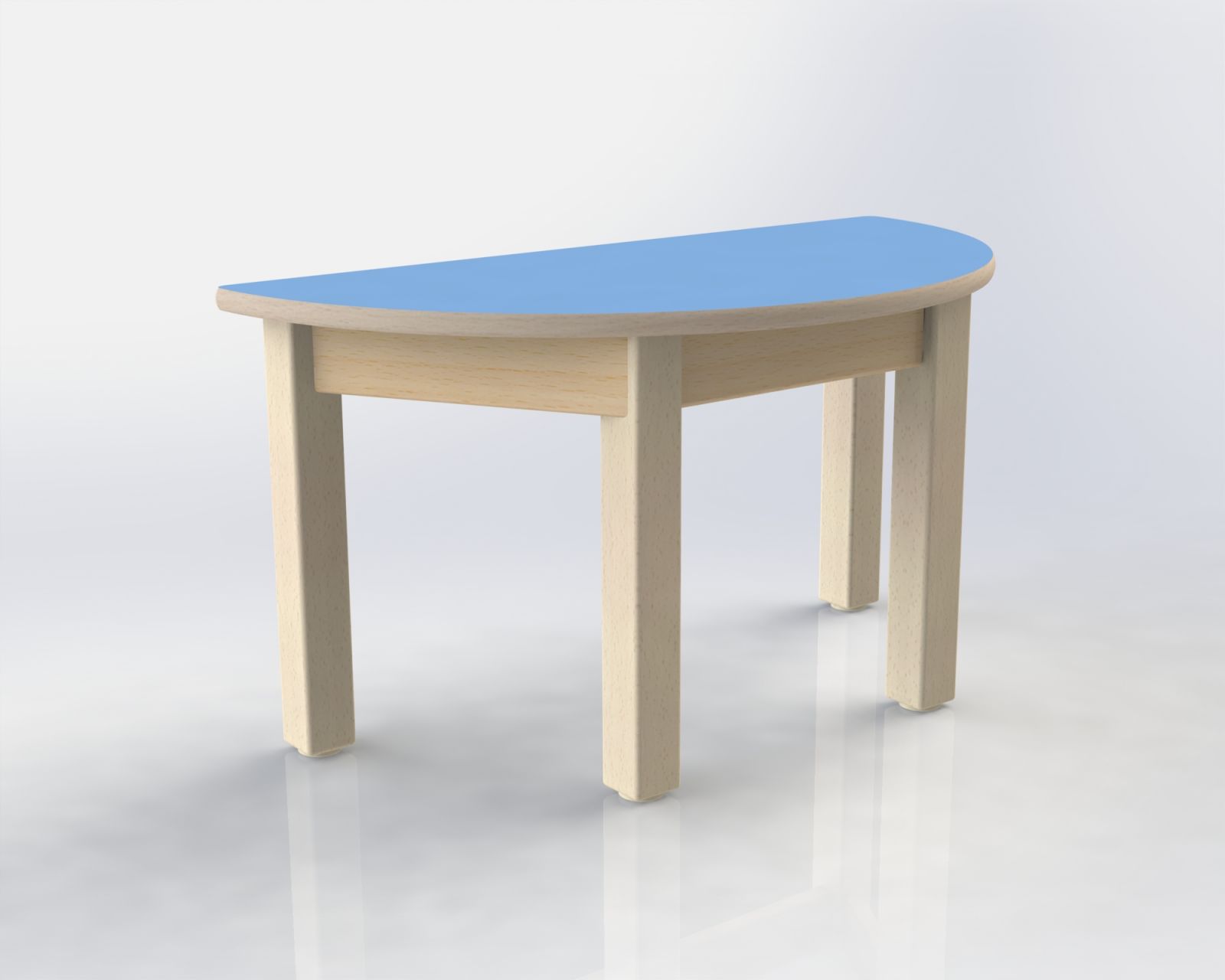 Halfround table 80 x 40 cm with formica table top