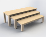 Set of 3 benches with formica seat
