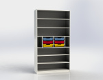Shelf cabinet with 6 plastic drawers