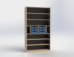 Shelf cabinet with 6 plastic drawers