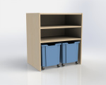 Cabinet shelf with 2 plastic drawers on wheels TVAR v.d. Klatovy