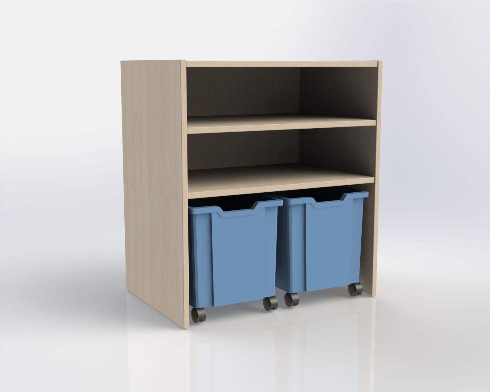 Cabinet shelf with 2 plastic drawers on wheels TVAR v.d. Klatovy