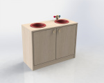 Cupboard with sinks