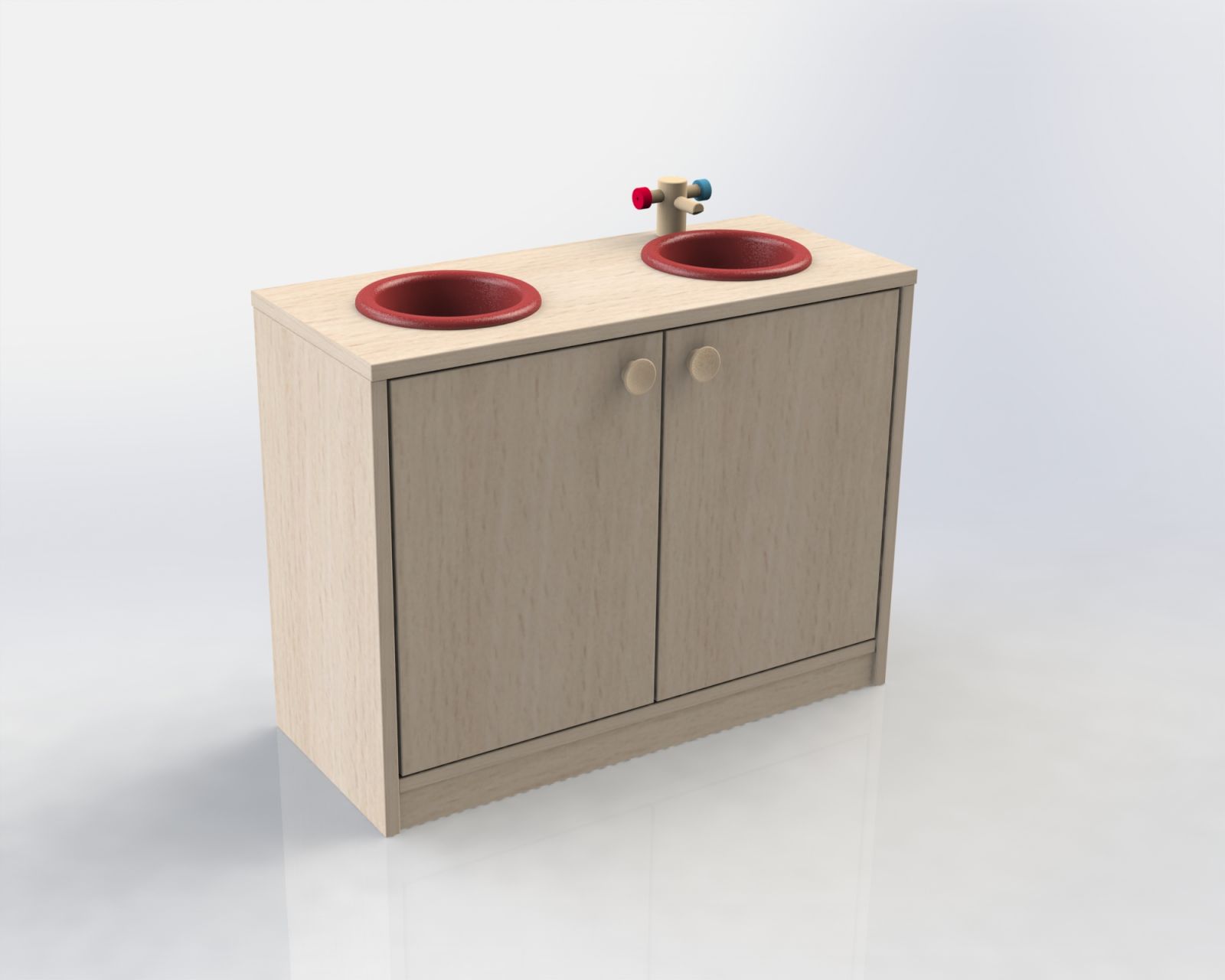 Cupboard with sinks