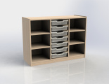 Cupboard with plint, 4 shelves and 7 plastic drawers TVAR v.d. Klatovy