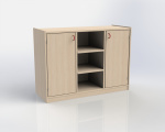 Cupboard with plint, 2 doors and 6 shelves