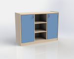Cupboard with plint, 2 doors and 6 shelves