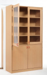 Cabinet with 2 glass doors and 2 full doors