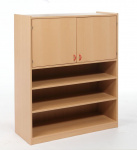 Two-door cabinet with 3 inserted shelves
