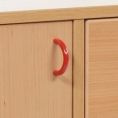 standard - red  - Cupboard with plint, 2 doors and 6 shelves