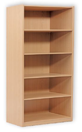 Shelf cabinet with partition, 2 fixed and 6 inserted shelves