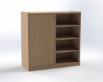 Combined  one-door cupboard with 4 shelves, H: 100 cm