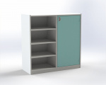 Combined one-door cupboard with 6 shelves, H: 100 cm