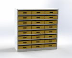 Cupboard with 7 shelves and 24 drawers