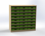 Cupboard with 7 shelves and 24 drawers