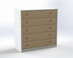 Cupboard with 4 drawers, depth 60 / limete