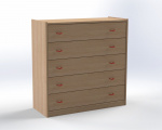 Cupboard with 5 drawers, depth 60 / limete