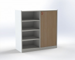 Combined one-door cupboard with 6 shelves, H: 100 cm