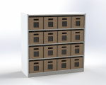 Cupboard with shelves and drawers, H: 100cm
