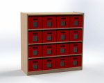 Cupboard with shelves and drawers, H: 100cm