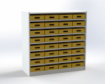 Cupboard with 7 shelves and 32 drawers