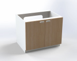 Cabinet with door, for baby bath installation, width 83 cm