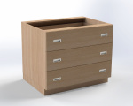 Cabinet with 3 drawers, width 105 cm 