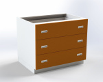 Cabinet with 3 drawers, width 105 cm
