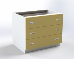 Cabinet with 3 drawers, width 105 cm
