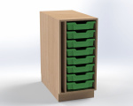 Cabinet for 8 plastic trays on the right, width 41,5 cm